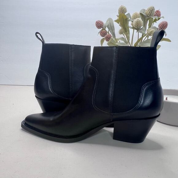 Everlane The Boss Boot Leather Black Chunky Heel Pointed Toe Women 9 - Picture 7 of 11